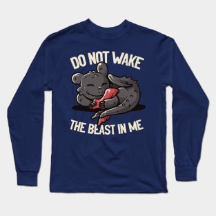 Do Not Wake The Beast Cute Lazy Dragon Gift Long Sleeve T-Shirt